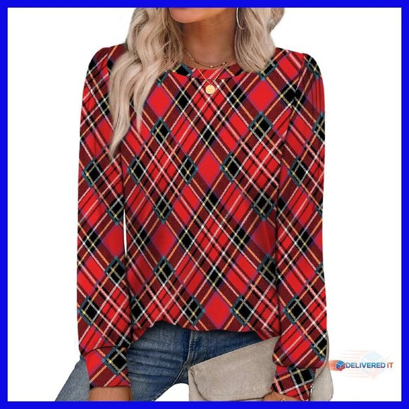 Tops - Women's Long Sleeve Tunic Blouse Polyester Spandex Loose Fit Casual